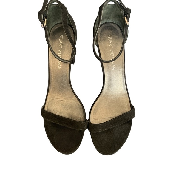 Stuart Weitzman Shoes - STUART WEITZMAN ‘NearlyNude’ Ankle Strap Black Suede Heels Women’s 9.5 M Party
